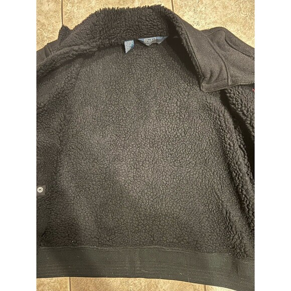 Polo Ralph Lauren Men’s XXL Jacket Sherpa Lined Fleece Full Zip VTG 2XL Black - Picture 9 of 9